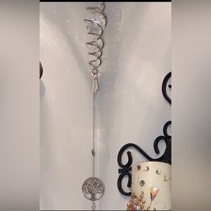 Brass Spiral Hanging  crystal family tree Wall Accent